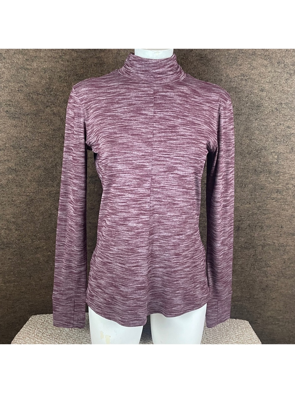 Lululemon Open Back Turtleneck Long Sleeve Top Size 8 Purple Lightweight 184
